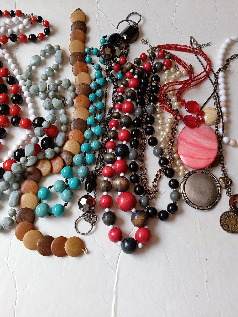 Vintage Mixed Bead Women's Necklace Collection - Multi-Color